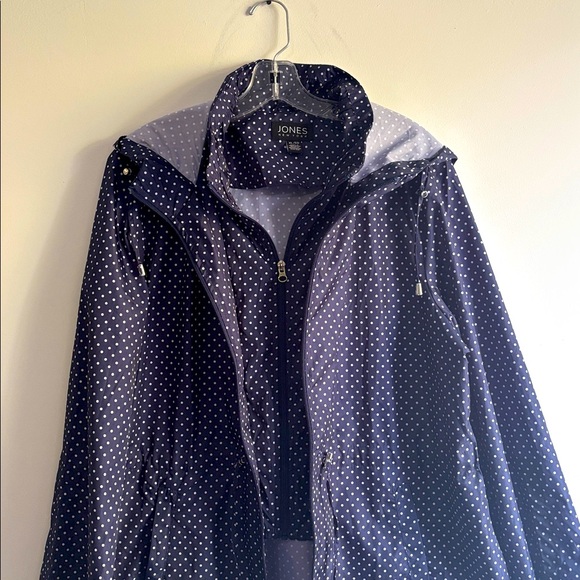 Jones New York Navy Micro Dot Packable Jacket Windbreaker Rain
Jacket Sz XL NWOT - Picture 12 of 13